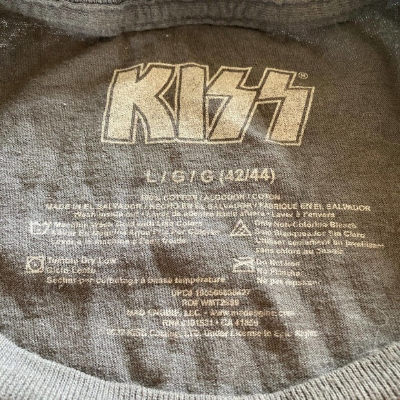 Unisex KISS ROCK BAND Sz L T Shirt Tee Gray Short Sleeve by Mad Engine - Picture 3 of 5